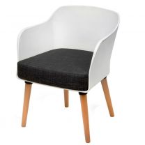 Poppy Tub Chair (White/Beech Legs Polished Natural)