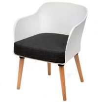 Poppy Tub Chair (White/Beech Legs RAW)