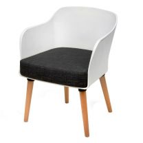 Poppy Tub Chair (White/Solid Oak)
