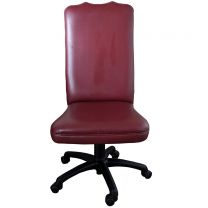 Red Faux Leather Desk Chair