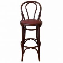 Used Bentwood Stool Red Seat Pad WB