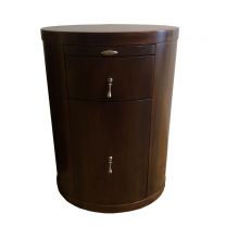 Solid Wood Bedside Cabinet With Oval Handle