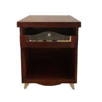 Solid Wood Bedside Cabinet With Glass Draw