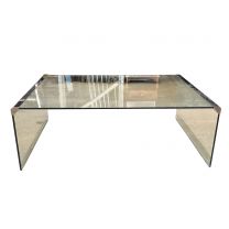 Modern Glass Coffee Table with Chrome Accents