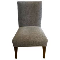 Grey Fabric Side Chair with Wooden Legs