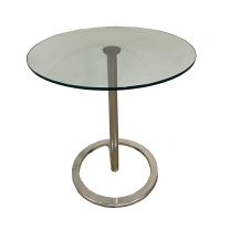Modern Style Glass Table With Chrome Base