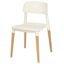 Luna Stacking Side Chair (White/Nat Beech)
