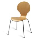 Mile Side Chair, Natural, Chrome Leg